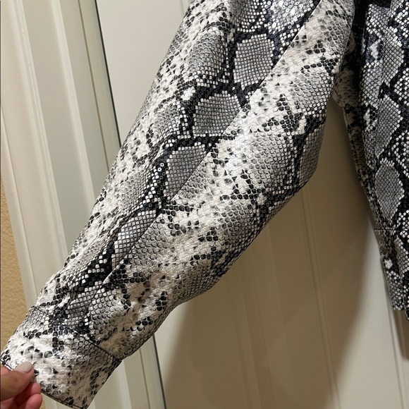 LPA Black and White Snake Print Bomber Jacket - Picture 2 of 6